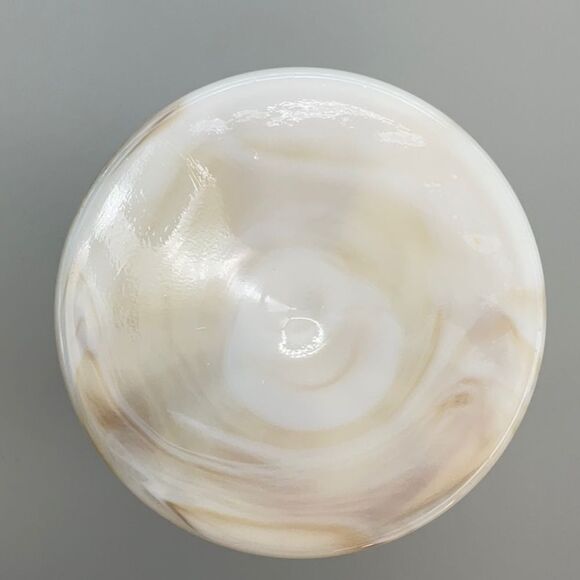 Vintage Slag Glass Goblet Vase Carmel Swirl - Picture 9 of 15